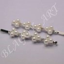 ZA01030 Невидимки Шесть бусин на стразовой полоске серебро (комплект 2 шт.)