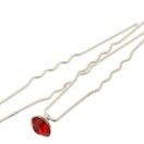 916411737/н Набор шпилек малых Малиновый камень 4,5 см. (10 штук)