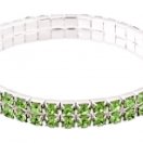 ТЕ 290978 Браслет "Зеленые стразы в 1 ряда на резинке" Металл. Ширина 0,7 см.