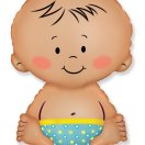 1268117 (1207-1962) Фольгированная фигура "Малыш с соской" (с гелием) Размер 64 см. Испания