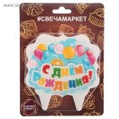 2760561 Свеча в торт "С Днем рождения! Шарики"