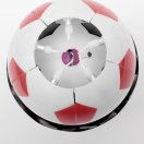 3006943 Музыкальная свеча "Красно-белый футбольный мяч" с пламенем