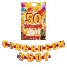1945109 Набор "С Юбилеем 50 лет!": Гирлянда 198 см. + плакат 60 х 40 см. + сценарий