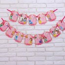 1278051 Гирлянда на ленте с местом под фото "С Днем рождения! Принцессы Дисней" Длина 215 см.