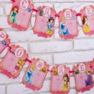 1278051 Гирлянда на ленте с местом под фото "С Днем рождения! Принцессы Дисней" Длина 215 см.