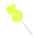 2385821 Свеча в торт "Цифра 5.Желтая" на палочке. Высота свечи 4,5 см.