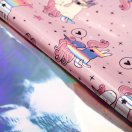 4005167 Бумага розовая голографическая "Единорог" для упаковки. Размер 70 * 100 см.