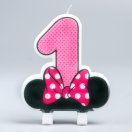 4982973 Свеча для торта "Цифра 1. Минни Маус с бантиком"